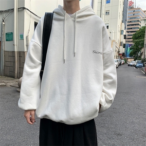 WY2098-P40 纯棉连帽卫衣男大码运动帽衫宽松薄外套男图片