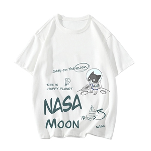 NASA联名同款纯棉短袖t恤男大码半袖打底衫宽松体恤DX17187-P20图片