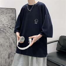Q11072-P30春夏季七分袖t恤男大码五分袖男短袖中袖大皂风，男装T恤，电商A040