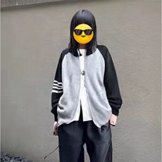 重磅秋冬北极绒开衫毛衣美式复古休闲慵懒风撞色立领针织衫外套，男装针织衫/毛衣，电商A486-1