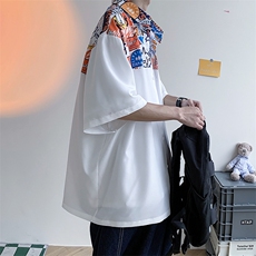 北面衬衫男士港风短袖冰丝T恤宽松休闲外套A071-C36-P38，男装T恤，电商A071