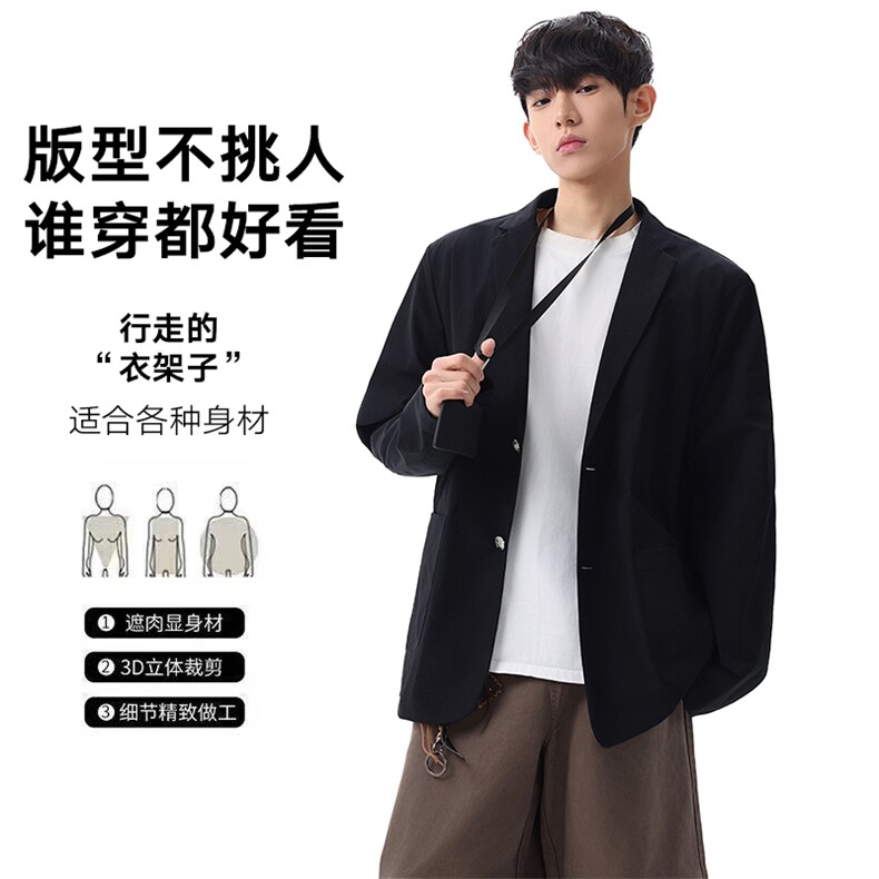 春季新款商务风西装外套男休闲西服男士西服X02628-P83图片