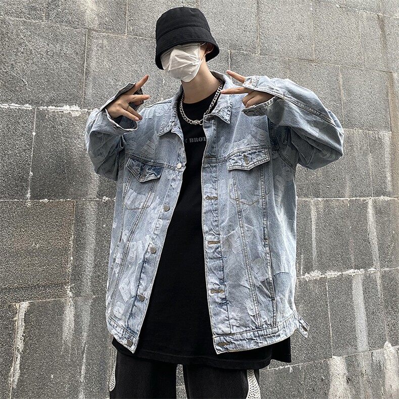 复古牛仔外套春夏季韩版宽松衬衣JK0823-P65,男装夹克,星座308B-1