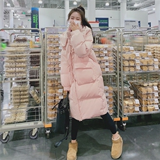 韩系高级小众中长款红色连帽羽绒服冬女2025超火好看加厚保暖外套，女装羽绒服，2C293