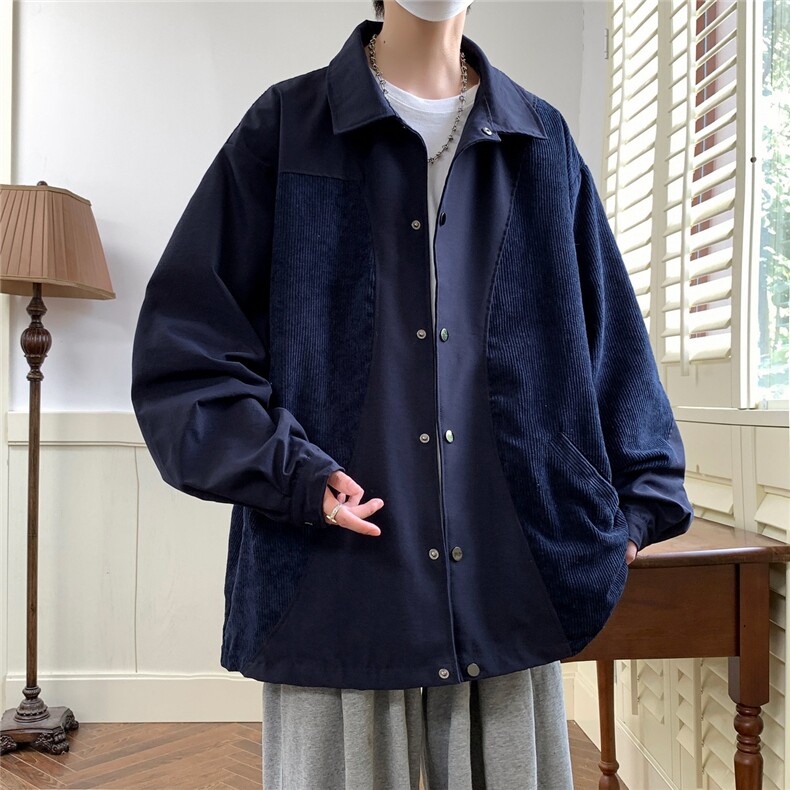 秋冬夹克拼接外套大码港风日系小众痞帅夹克1016-1JK66P79K109,男装夹克,星座1016-1（原电商B408-1）