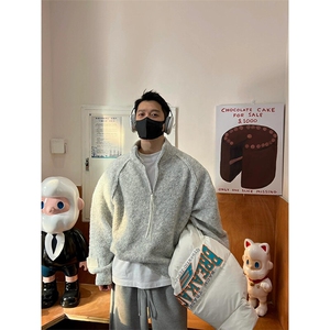 【有货】浅灰色圈圈纱立领拉链毛衣开衫外套 MY9551 特P75图片