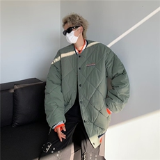 冬装新款绿色立领棉衣ins超火潮流冬季ulzzang羽绒棉服加厚M8008，男装夹克，星座1116A-1（原606A）