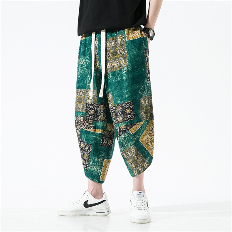2025新中式 汉服棉麻 风 民族风 碎花沙滩裤 A057-K366-P40图片