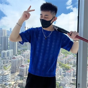 男士圆领轻薄T恤夏季修身短袖痞帅上衣休闲时尚针织衫 T119图片