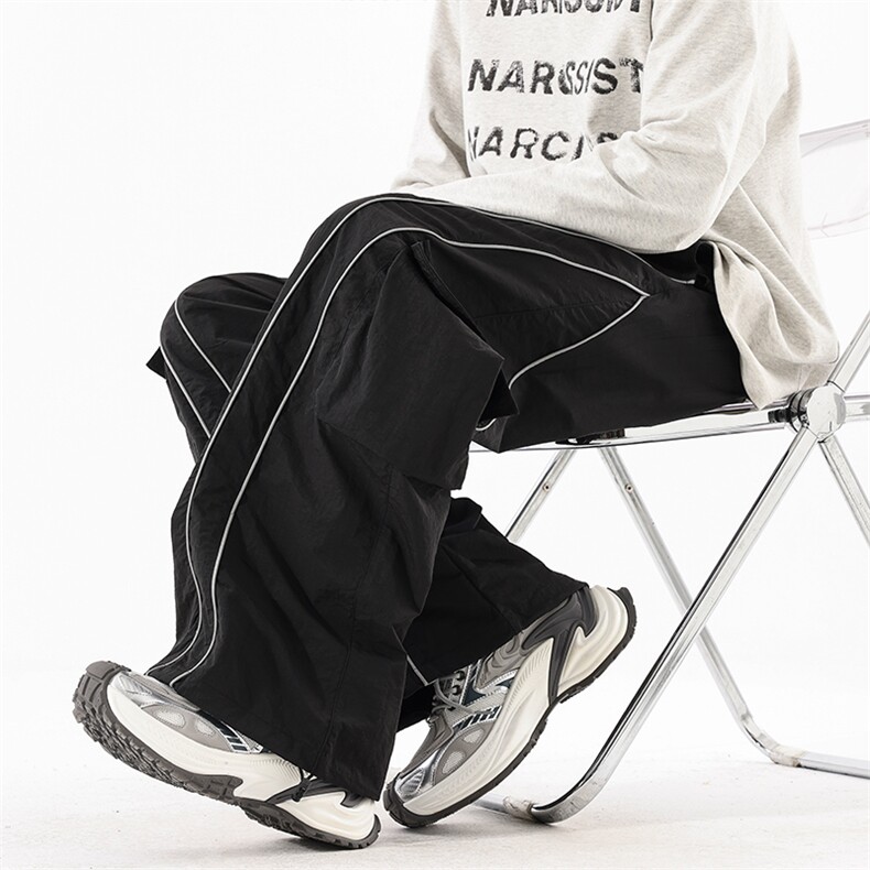 工装裤男款春季宽松直筒冲锋伞兵青少年运动休闲裤K101*P55控88，男装工装外套，星座227-1