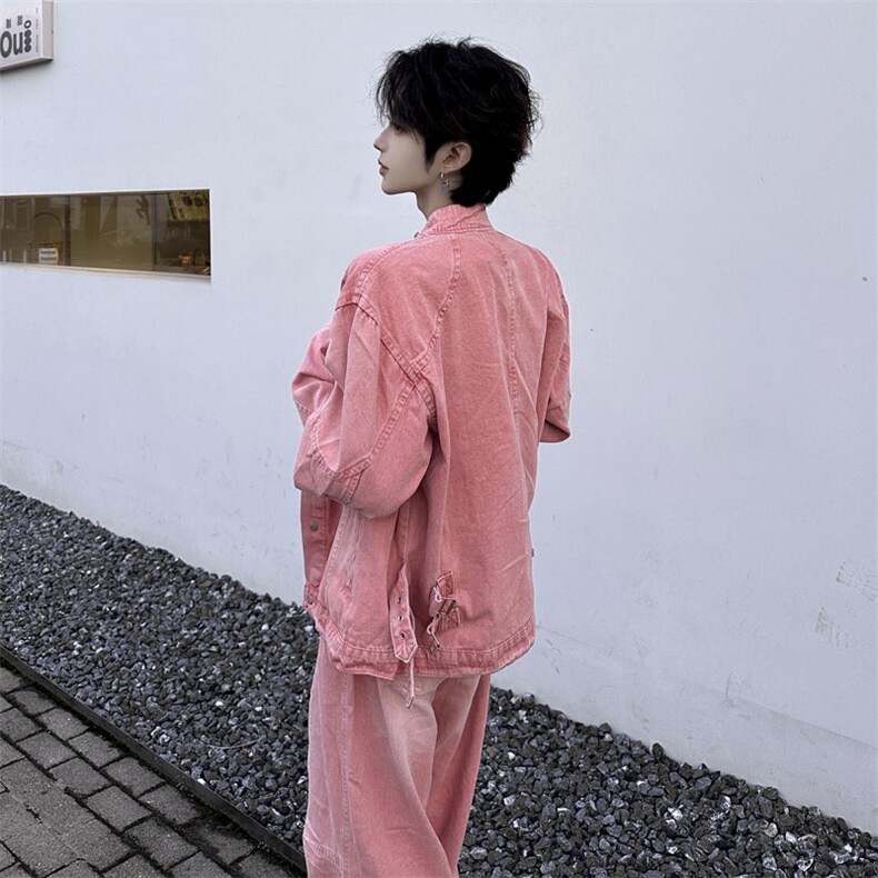 （自家图）美拉德牛仔夹克外套做旧水洗休闲长裤套装2005-P145,男装夹克,星座910-5