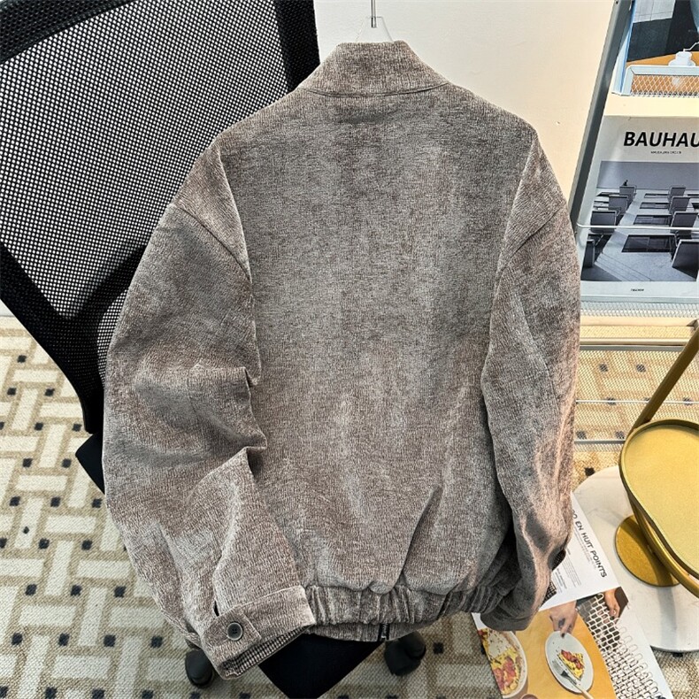 美式铜氨触感哈灵顿夹克男春秋树纹肌理千鸟格内里外套HH8564P77,男装夹克,星座1013-5