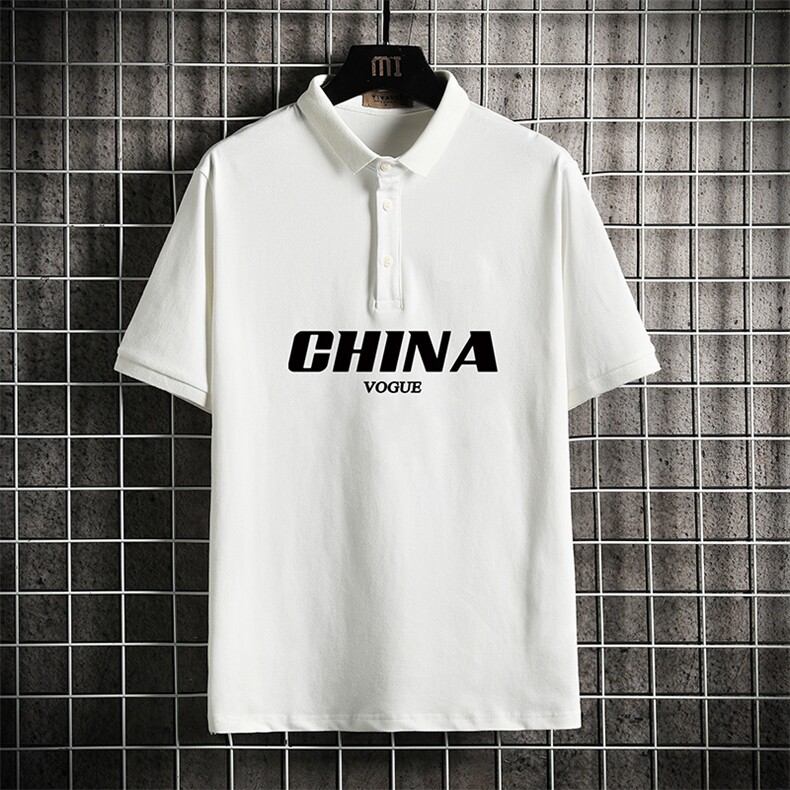 PL57001-P35 翻领短袖polo衫男大码胖子半袖t恤男有领保罗衫图片