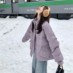 现货：冬季新款复古立领休闲面包羽绒服50绒2C135-8958P285K428图片