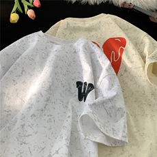 300克！创意假两件脏脏布短袖T恤半袖男女815A-BT09-P38控59，男装T恤，星座815A
