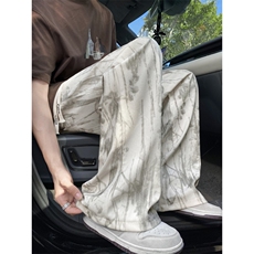 新中式水墨画扎染设计灯芯绒宽松休闲裤B315-K25494-特p25控48，男装休闲裤，电商B315