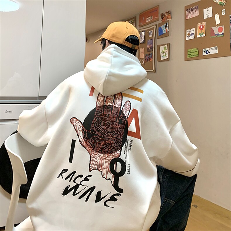 22秋新款港风宽松休闲oversize情侣连帽套头卫衣B266-Y607-P55,男装卫衣,星座B257-1