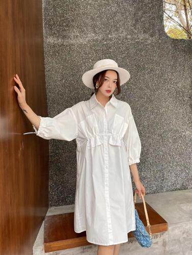 ［爱美欧］夏季新款阔版衬衫连衣裙，女装衬衫，爱美欧