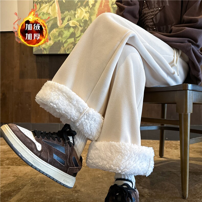 XZ616 秋冬新款加绒加厚简约百搭休闲长裤宽松 TY1141 P40控78图片