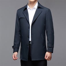 男士2023春季新款休闲风衣中青年纯色简约西服领外套JHL8998-P140，男装风衣，电商B212（原钱塘6029）
