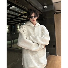 秋冬新款原创设计星星铆钉拉链连帽卫衣常规p75加绒p85，男装卫衣，电商B319