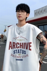 ！2025夏季新款男士麂皮绒无袖T恤百搭情侣背心TLBX25P18，男装T恤，电商B220