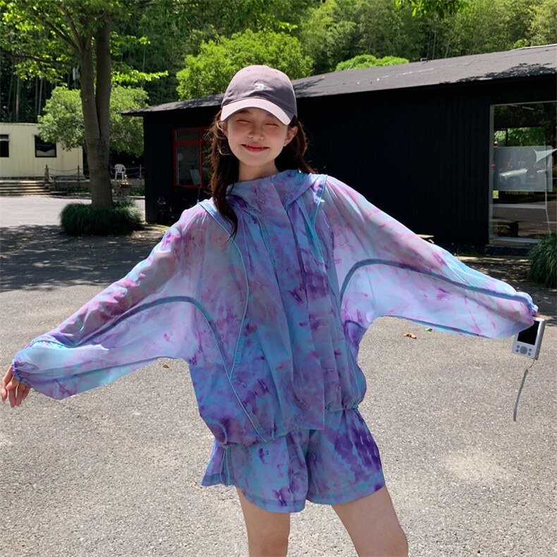 现货高转化26夏季新款花色轻薄防晒衣服套装女182A8655P145K218,女装防晒衣,浙宝182A