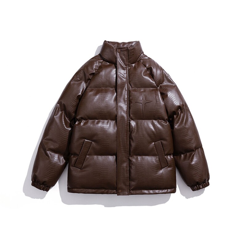 白底鳄鱼纹钢印字母图案设计大码休闲潮流棉衣男MY77727P128控168，男装棉衣，星座227-7