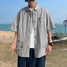 CS4002-P55夏季新款工装质感短袖衬衫男士工装衬衣韩版时尚控78，男装T恤，电商B280-1（原A049）