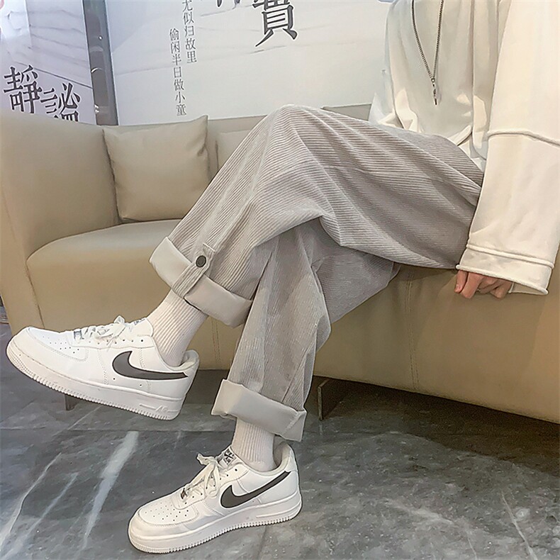 2022纯色灯芯绒休闲裤直筒男裤D201-DM92-P40,昆明旅游穿衣搭配图片欣赏图片