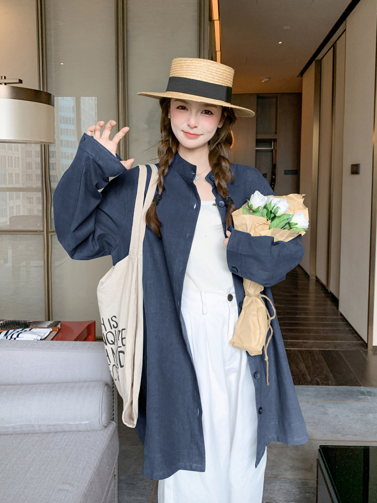 韩版学院风减龄衬衫外套女2025春季新款设计感小众磨毛长袖上衣,女装衬衫,浙宝192（原082）