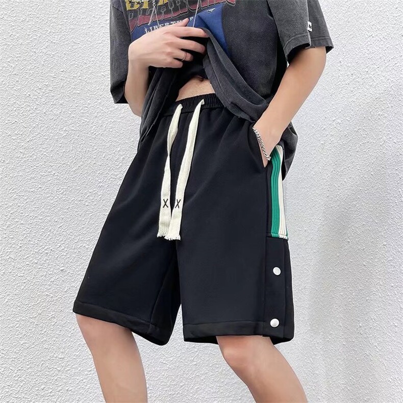 排扣短裤男夏季2023新款ins裤宽松薄款休闲百搭运动裤DK0682-P30,男装休闲裤,星座308B-1