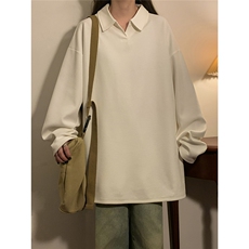 美式亨利领T恤春装新品宽松打底衫中性卫衣上衣情侣外套女108-P35，女装卫衣/绒衫，电商C213(原B265)