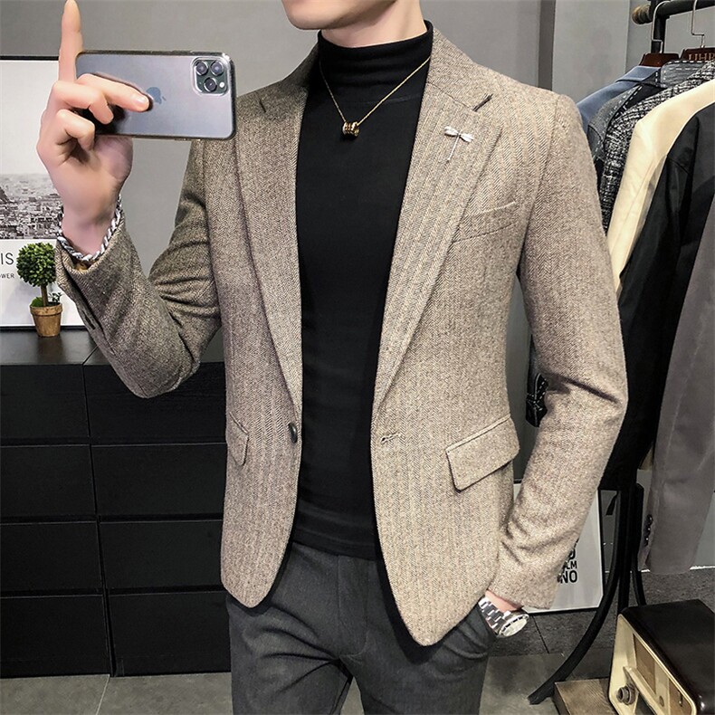 秋冬夹克西装单西修身休闲男士西服A236-XZ-190-P155,男装夹克,电商A236