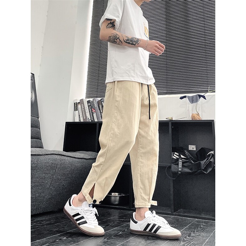 2025夏季新品七分休闲萝卜裤潮流脚口扣袢K383-P30,男装休闲裤,电商A178