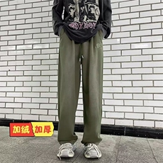 加绒休闲裤男韩版直筒裤子2024冬季ins长裤K4915-常规43-加绒49，男装休闲裤，星座412-2