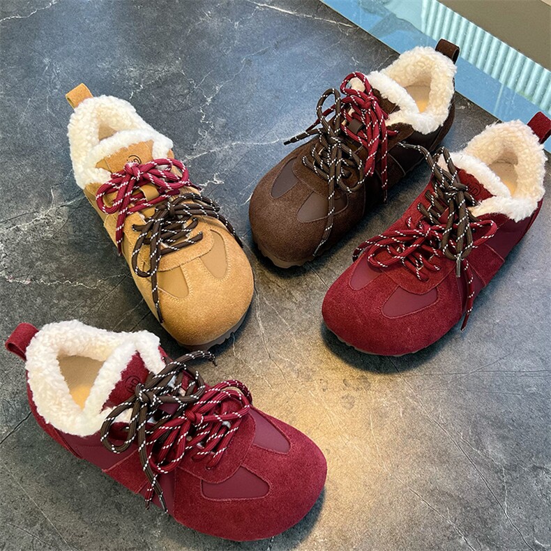 真皮加绒德训鞋女2024冬季新款平底阿甘鞋女休闲运动女鞋百搭单鞋，女鞋休闲鞋，电商A223