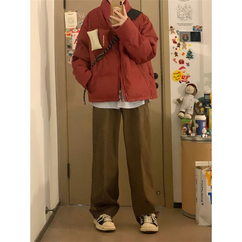 【升级款】美式魔术贴羽绒服PU棉衣加厚oversize棉服T606-P85官图,男装羽绒服,电商B245