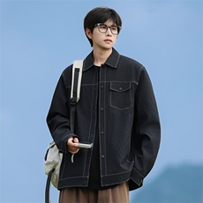 C99015-P60秋季新款大码泡泡格休闲翻领衬衫外套控108，男装衬衫，星座109