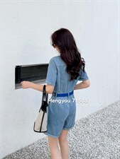 牛仔连体短裤,其它,梦由