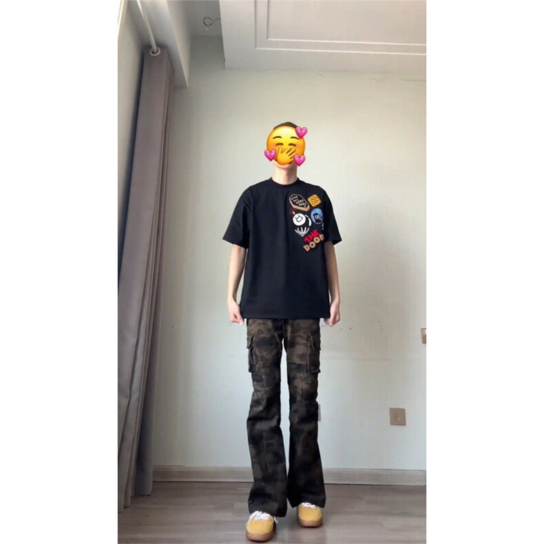美式高街正肩短袖男款夏季纯棉卡通图案t恤cleanfit潮牌情侣半袖,男装T恤,星座1007（原301D）
