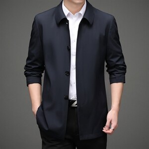 BH2126钱塘2020-2中老年男士翻领商务休闲夹克中长款主推外套P120图片