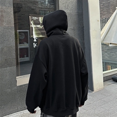 得物连帽外套原创秋冬男士立领连帽卫衣常规p65加绒p75，女装短外套，电商B319