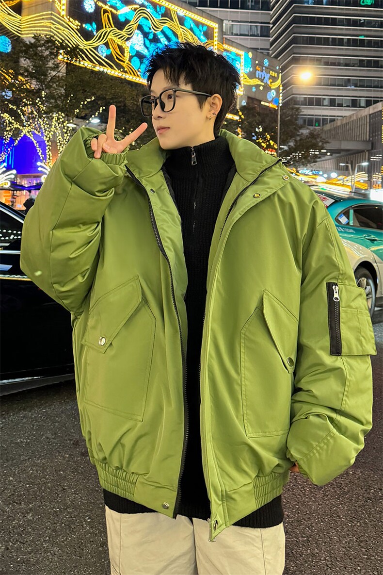 棉服男冬季新款港风宽松连帽棉衣MF9006-P90,男装棉衣,星座214-3