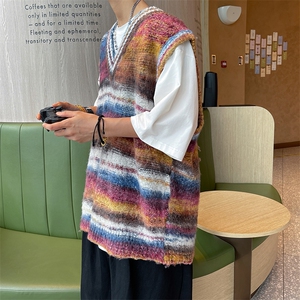 毛衣男秋冬季加厚套头潮牌ins痞帅日系复古宽松慵懒风针织衫外套图片