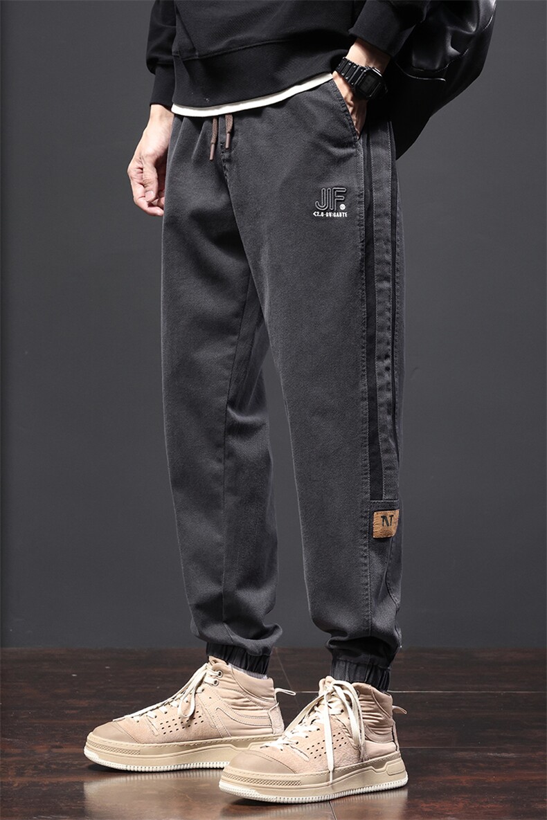 秋冬季工装休闲裤男士加厚宽松束脚裤运动长裤Z8889-P40/加绒P48,男装工装外套,星座509