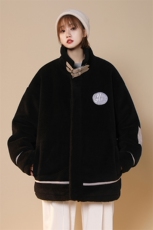 中性风皮毛一体刺绣羊羔毛棉衣男装加厚冬装棉服外套G1037P128男，男装棉衣，电商A339