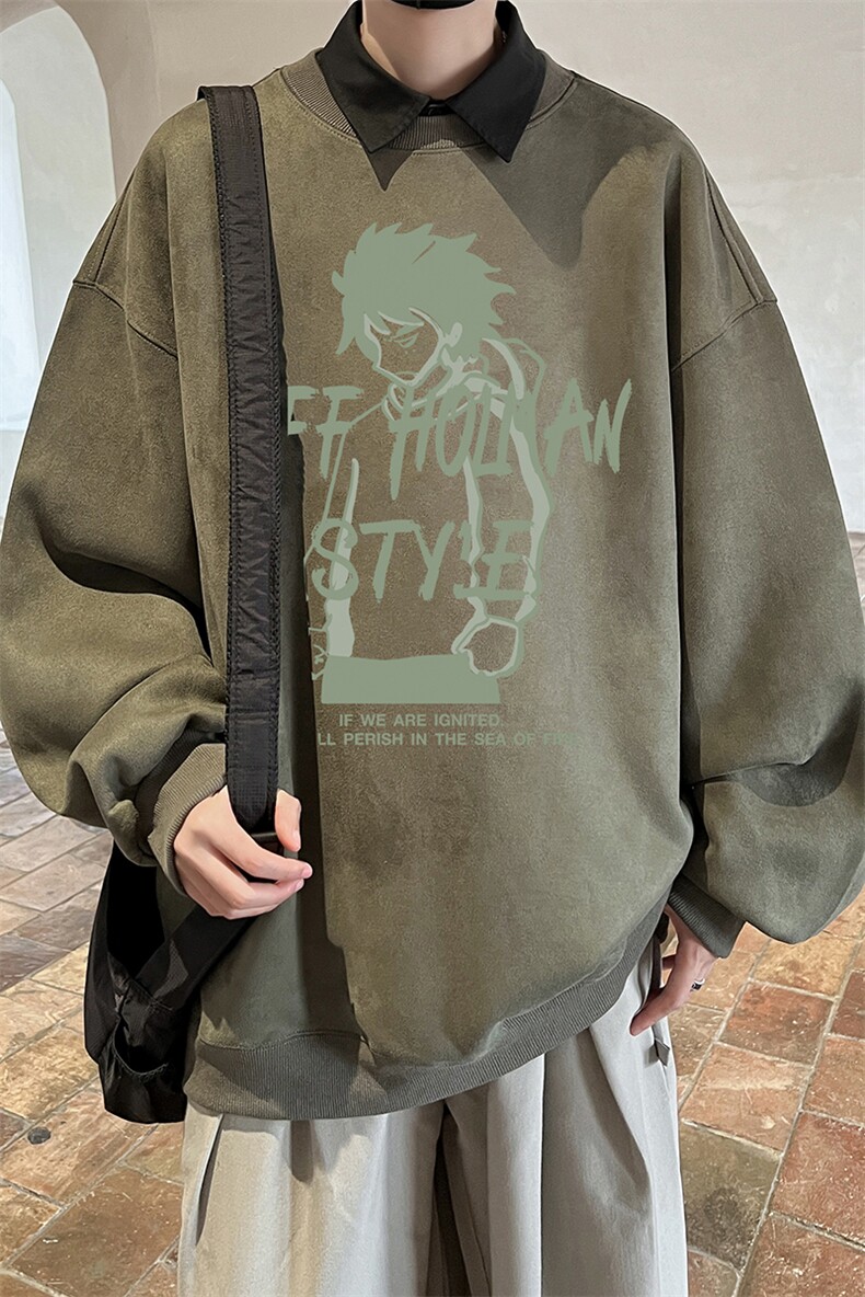 量大优可提供视频麂皮绒卫衣圆领HD019-1-LPYL4181-P30,男装卫衣,电商019-1