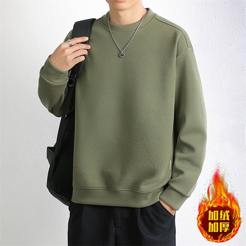 卫衣男秋冬纯色休闲时尚圆领一体绒加绒加厚针织衫卫衣25001-P58,男装针织衫/毛衣,星座310B-3