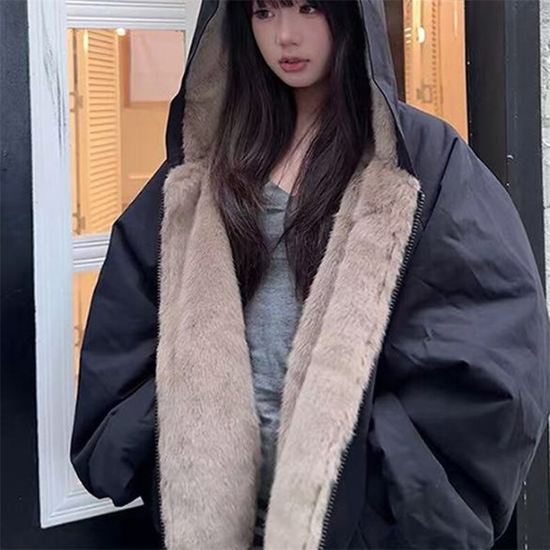 两面穿现货重磅短款座山雕棉衣男女双面穿毛毛绒棉服加厚外套,男装棉衣,电商A486-1